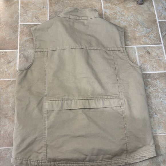 Redhead Duck Hunting Vest Mens Size L Khaki Green Fleece Lining Canvas - Picture 6 of 6